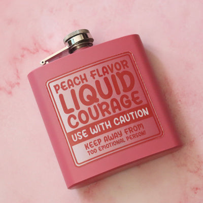 Peach Flavor Liquid Courage Flask Gift Set